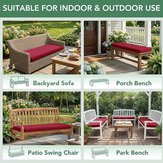 Outdoor Bench Cushion: Waterproof and Fade Resistant Patio Furniture Cushions - Image 7
