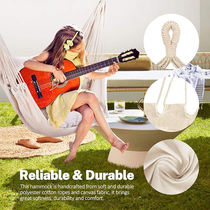 KPX Ourdoor Hanging Hammock Chair – Comfortable Tree Swing Chair Large Size - Image 2