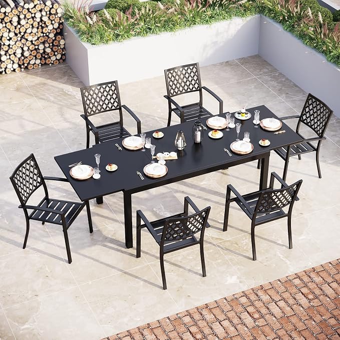 Sophia & William Expandable Patio Dining Table, Extra Large 99.2" L x 35.5" W - Image 7