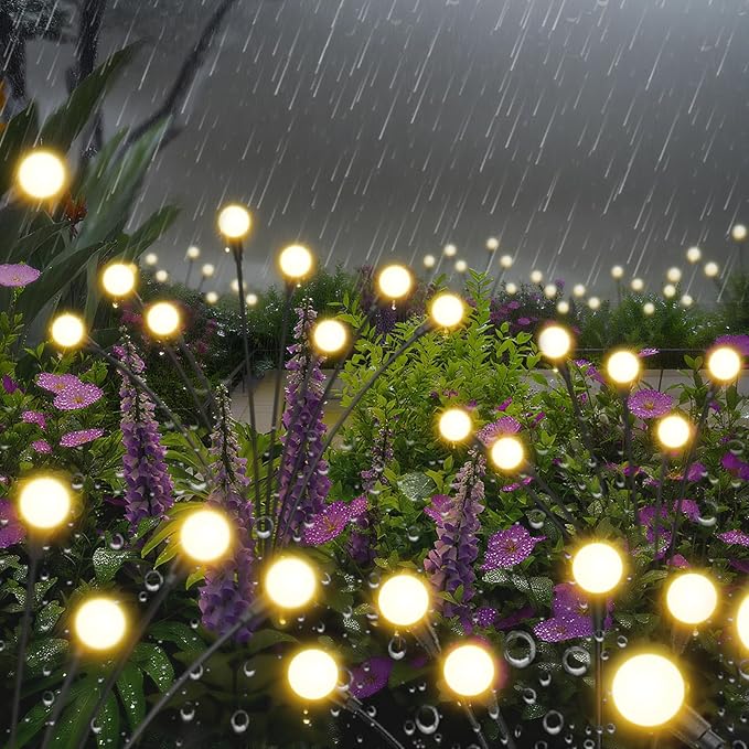 Solar Lights Outdoor-6Pack 48LEDs Solar Garden Firefly Lights Outside, Solar - Image 3