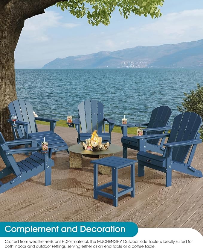 MUCHENGHY Adirondack Outdoor Side Table, 14.7" Patio Side Table Weather - Image 2