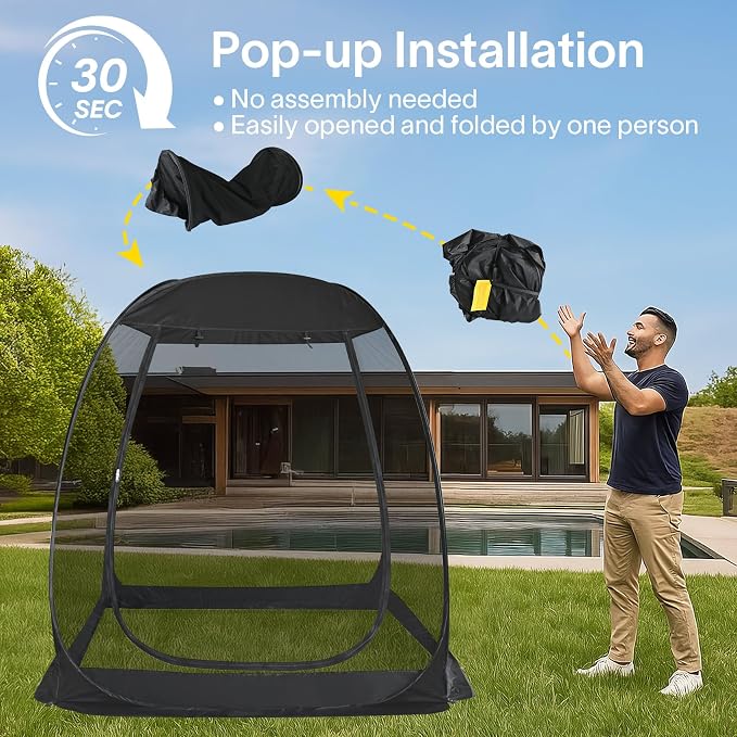 Alvantor® Screen House Gazebo, Pop Up Igloo Screened Canopy Tent - Image 3