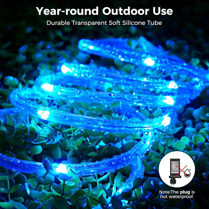 Minetom Color Changing Rope Lights Outdoor, 33FT 100 LED String Lights - Image 3