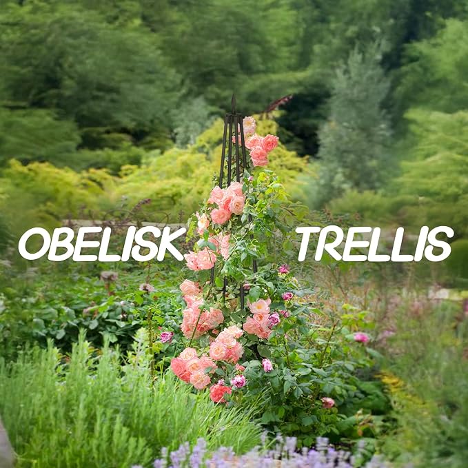 Obelisk Trellis for Climbing Plants Outdoor, 5.2 Ft Garden Trellis for Potted - Image 4