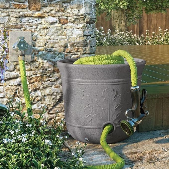Suncast 300 Foot Heavy Duty 5 Gallon Decorative Plastic Hose Pot - Image 8