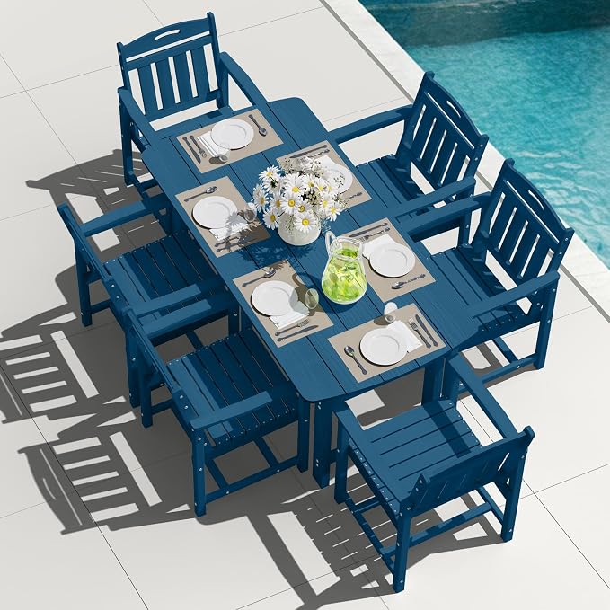 Outdoor Rectangle Dining Table, Heavy-Duty HDPE Table - Image 2
