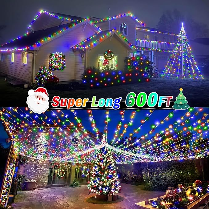KNONEW 600FT 1500 LED Christmas String Lights Outdoor Green Wire Fairy Light 8 - Image 2