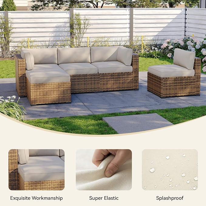 Aoxun 11pcs Patio Cushion Covers Replacement, Waterproof Outdoor Furniture - Image 5