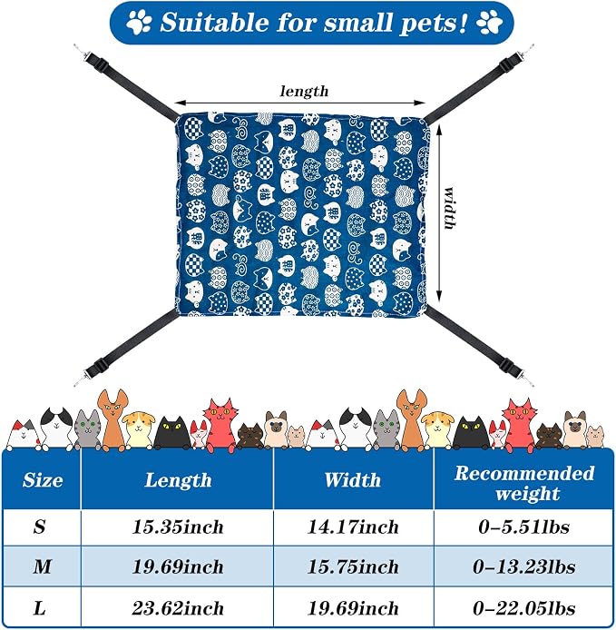 Jetec 2 Pack Cat Hammock for Cage, Catio Accessories Reversible Soft Cats Bed - Image 4