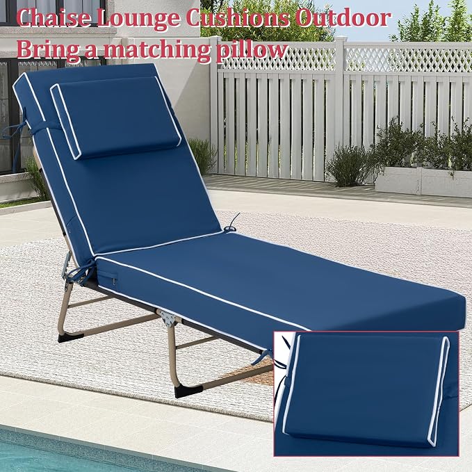 Chaise Lounge Cushions Outdoor 72x21x4 Inch, Patio Lounger Chair Cushion - Image 6
