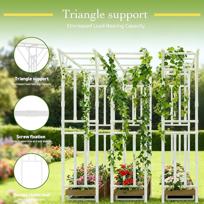 Flat Top Garden Arch Trellis 11FT x 9FT, Super Large Arbor Trellis - Image 7