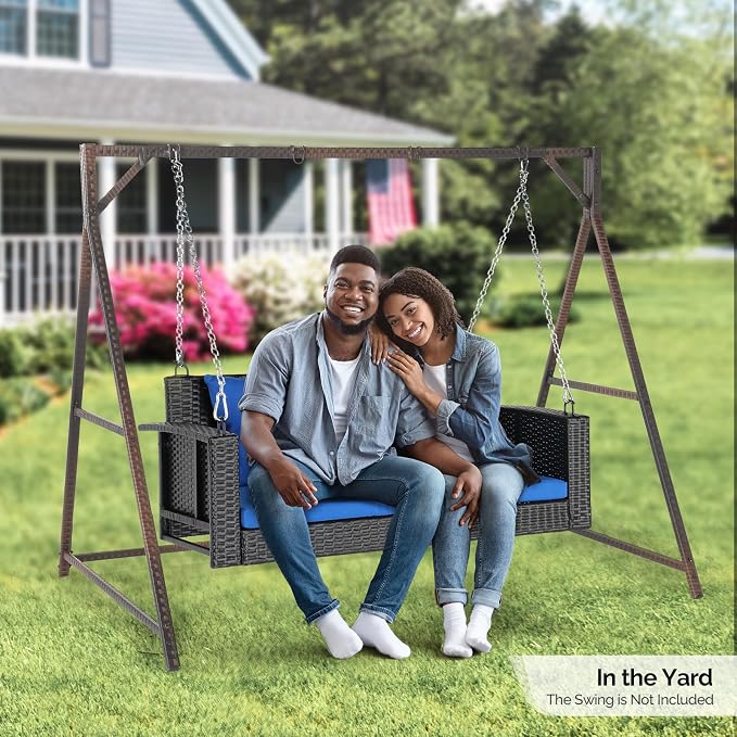 VINGLI 7 FT Rattan Porch Swing Stand, Patio Swing Frame Support 1200 LBS - Image 7