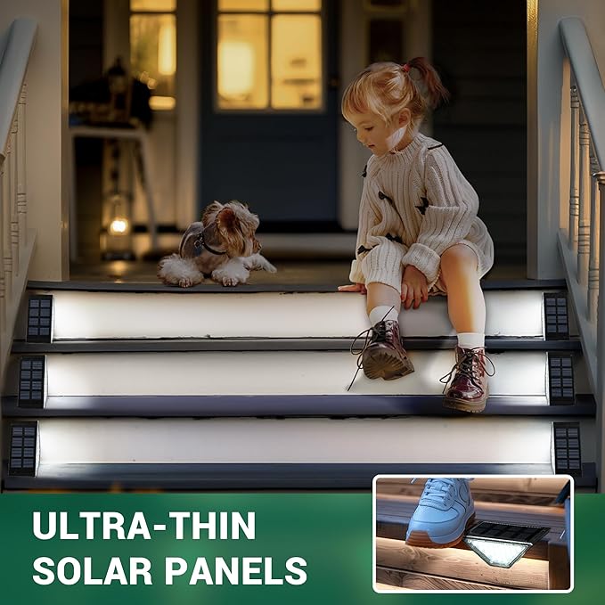 12 Pack Solar Step Lights for Outside, 24 LEDs Solar Stair Lights Waterproof - Image 3
