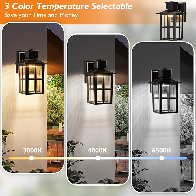 Brightever Outdoor Wall Lantern, 10W LED Exterior Waterproof WallSconce Light - Image 4