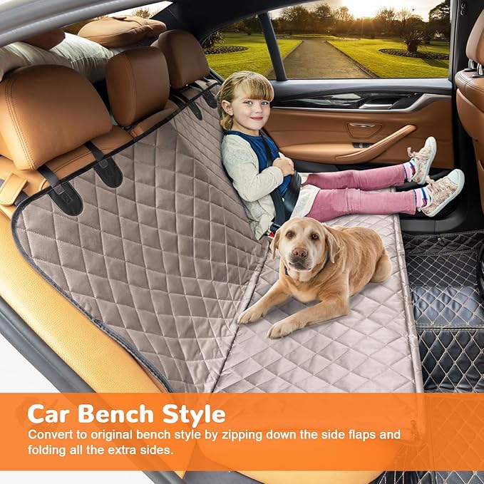 URPOWER Dog Seat Cover Car for Pets 100% Waterproof Pet Hammock 600D Heavy Duty - Image 4