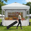 Pop Up Canopy Tent with Sidewalls, 10x10ft 10 Person Party Tent One Push Setup by Raynesys