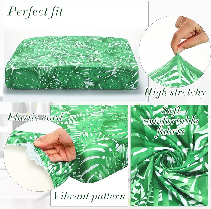 Newwiee 8Pcs Patio Cushion Covers Stretch Outdoor Cushion Cover Replacement - Image 3