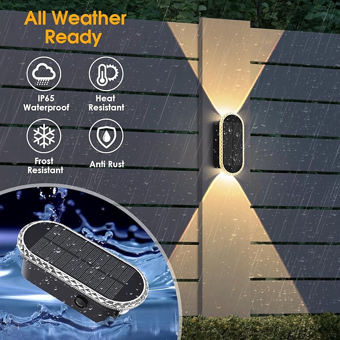 8PK Solar Fence Lights Outdoor - Image 4
