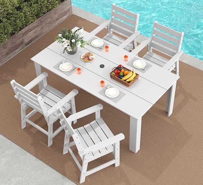 GREENVINES 5-Piece Outdoor Dining Set | HDPE | Patio Table and Chairs Sets by GreenVines