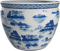 Red Lantern 20" Porcelain Fishbowl Blue & White Landscape Planter by RedLantern