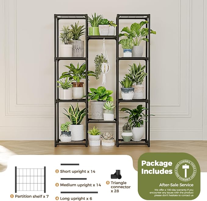Bamworld Plant Stand Outdoor Metal Plant Shelf - Image 7
