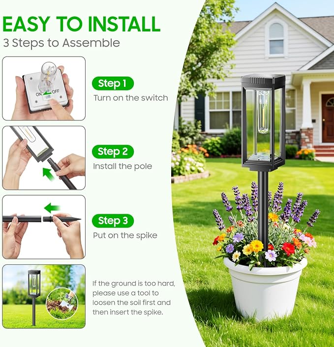 WdtPro Bright Solar Pathway Lights Outdoor, 8 Pack Solar Powered Garden Lights - Image 7