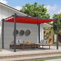 PURPLE LEAF 9.5' X 13' Outdoor Retractable Pergola Against The Wall by PURPLELEAF