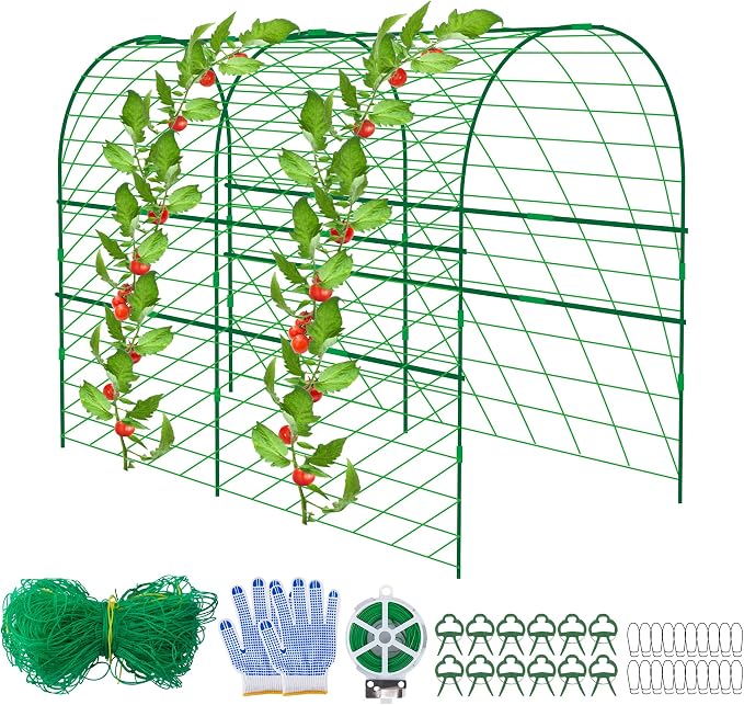 codree Garden Cucumber Trellis for Plant -47x 47 Inch Metal Arch Melon Trellis by codree