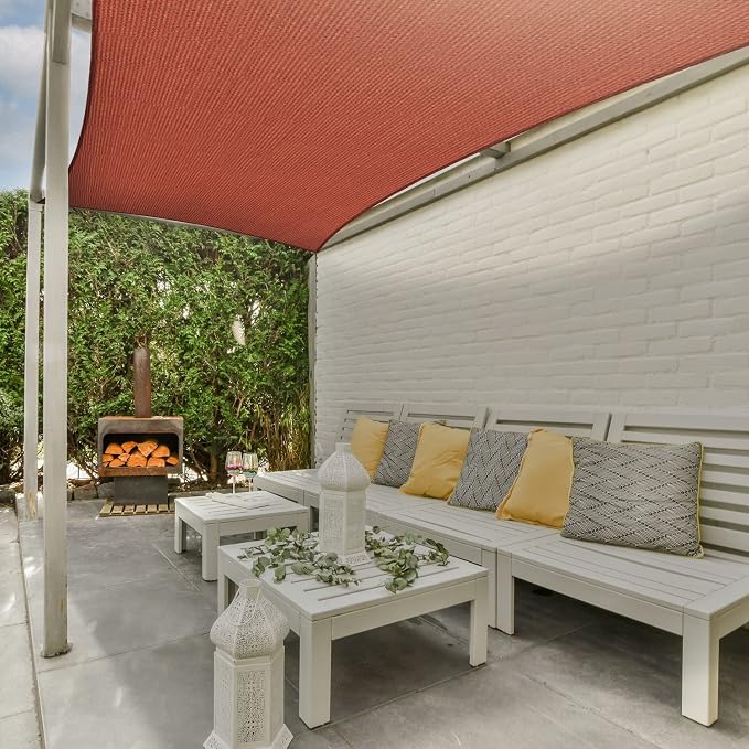 AsterOutdoor Sun Shade Sail Rectangle 6' x 10' UV Block Canopy - Image 6