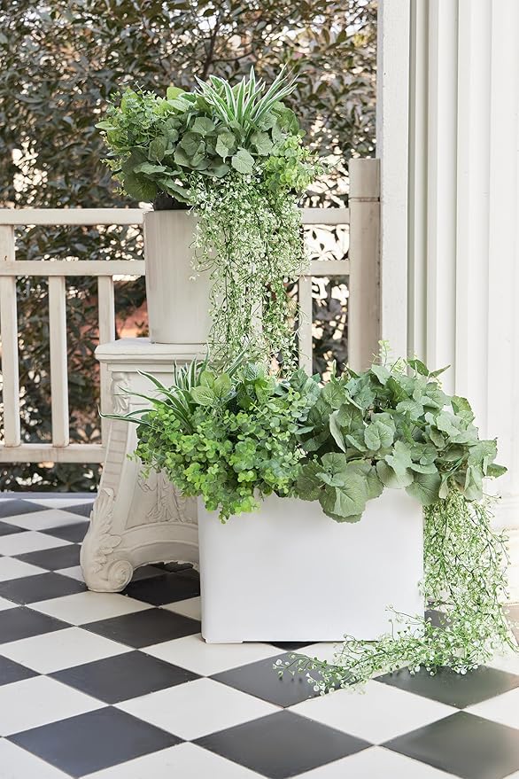 19Pcs Outdoor Artificial Boxwood UV Resistant Fake Stems Plants, Faux Plastic - Image 7