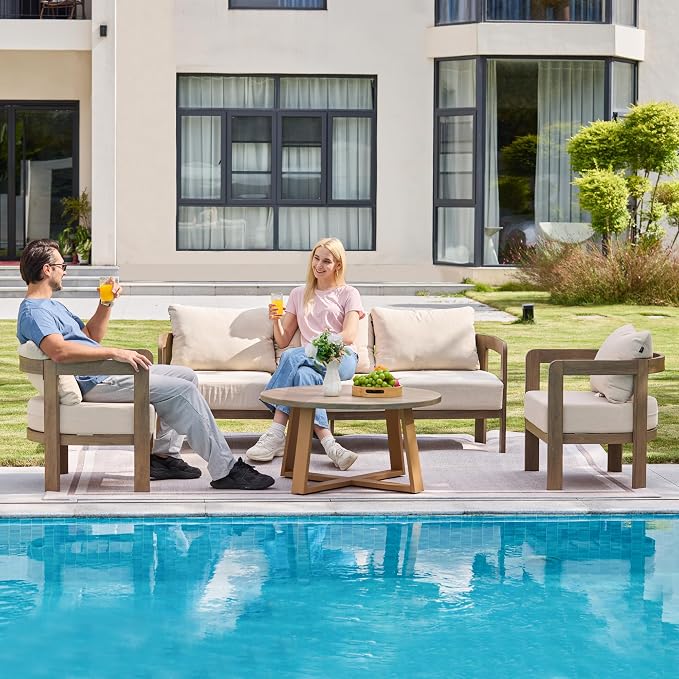 Patio Furniture Set, 4 Pieces Outdoor Furniture Patio Conversation Set - Image 2
