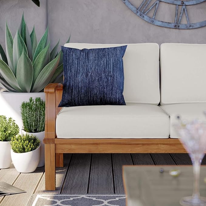 Modway Marina Outdoor Patio Teak Sofa in Natural White - Image 10