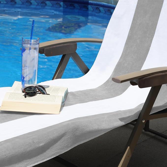 Superior Cabana Cotton Lounge Chair Cover, Outdoor Towel/Chaise Furniture Covers - Image 8