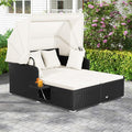 ORALNER Outdoor Daybed, 2-Person Wicker Patio Sofa by ORALNER