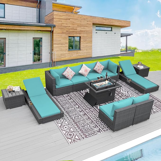 BULEXYARD 11 Piece Large High Back Outdoor Patio Furniture Sets by BULEXYARDFURNITURE