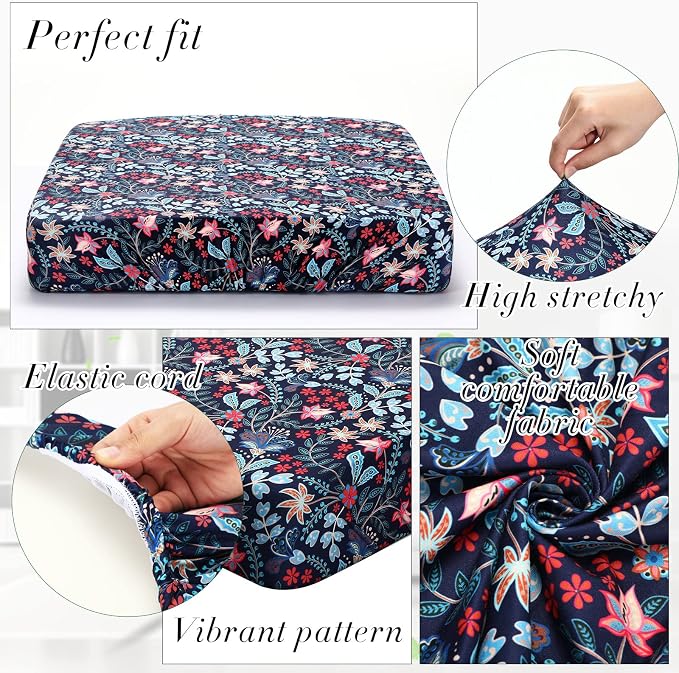 Newwiee 8Pcs Patio Cushion Covers Stretch Outdoor Cushion Cover Replacement - Image 3