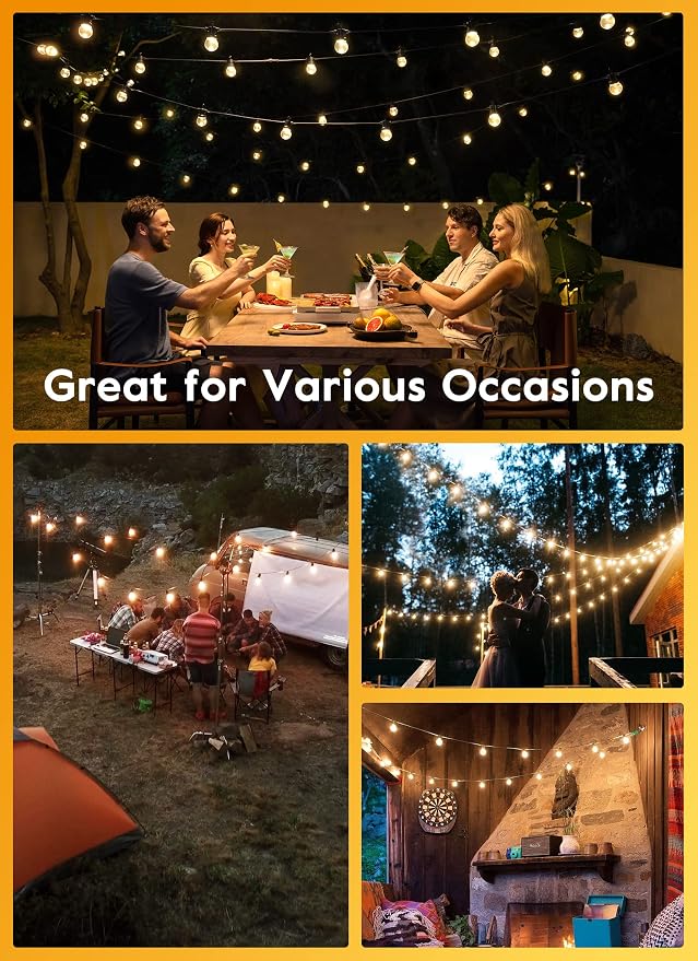 LED G40 Outdoor String Lights Patio Lights 109FT - Image 8