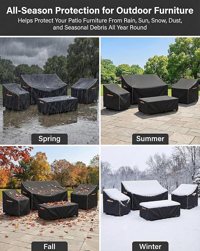 Outdoor Furniture Cover Waterproof, 4-Piece Outdoor Patio Furniture Cover Set - Image 9