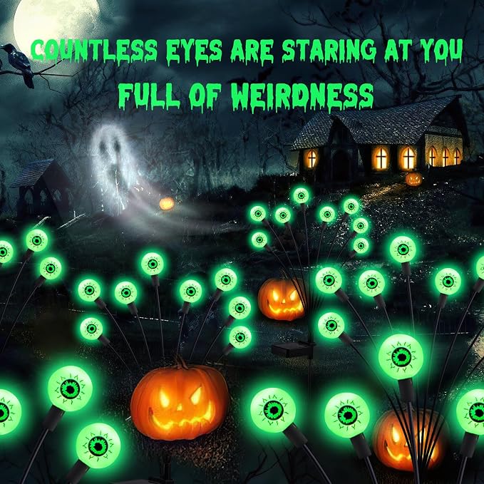 ASMAD Scary Solar Eyeball Lights, Waterproof Swaying Firefly Path Lights - Image 2