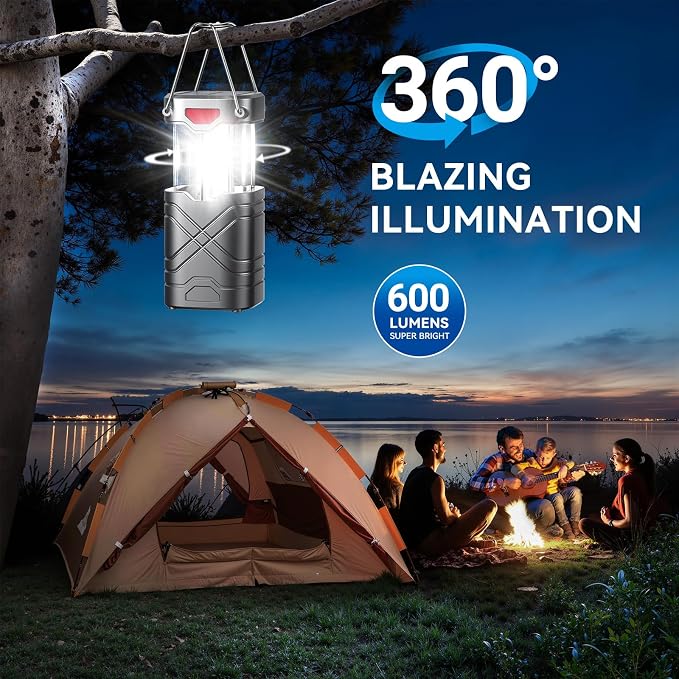 LETMY 4 Pack Camping Lantern, Rechargeable LED Lanterns, Solar Lantern Battery - Image 7