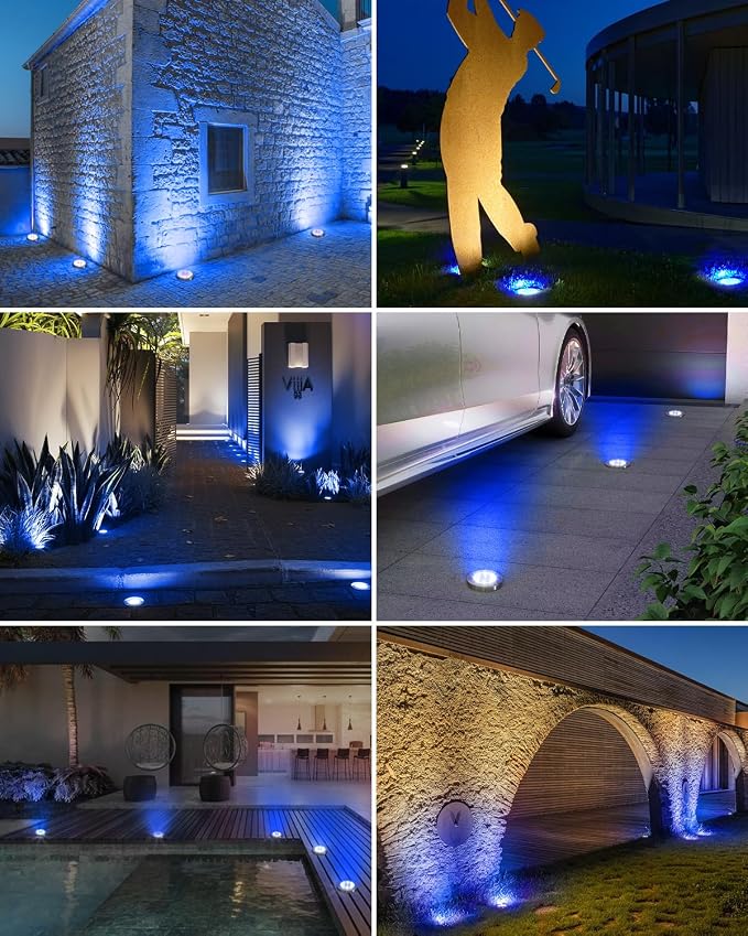 btfarm 16 Pack Solar Lights Outdoor, 8 LED Solar Ground Lights IP65 Waterproof - Image 6