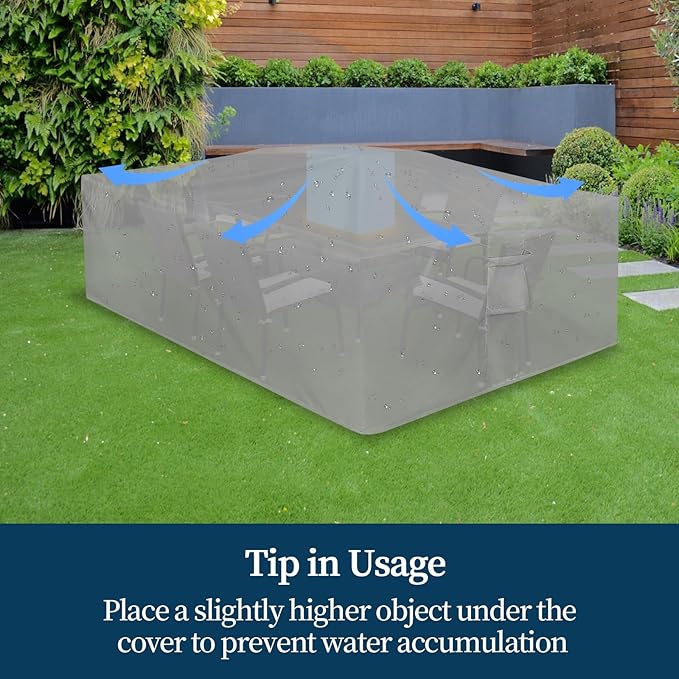 Easy-Going Rectangle Patio Furniture Cover Waterproof Outdoor Dining Table and - Image 7