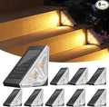 Solar Step Lights for Outside, 8 Pack Bright LED Spot Lens Triangle Solar Stair by AHAORIGIN
