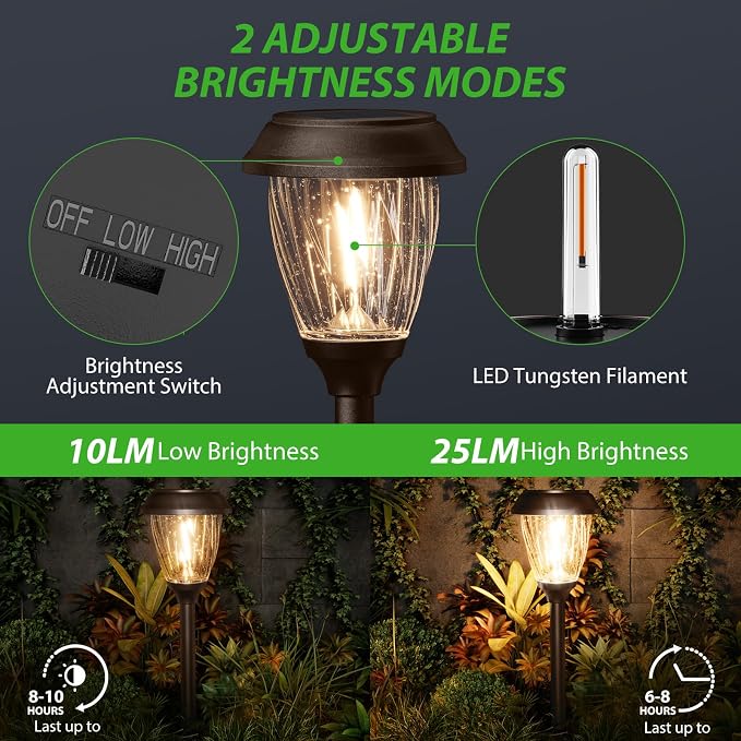 XMCOSY+ Solar Lights Pathway Outdoor - Image 2