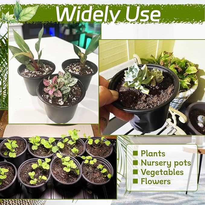 120 Packs Flexible Plastic Nursery Pots, 4 Inch Thickened Soft Plastic Pots - Image 6
