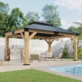 AMERLIFE 13x15 Hardtop Gazebo, Spruce Wood Gazebo by AMERLIFE