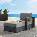 Modway Tahoe Powder-Coated Aluminum Outdoor Chaise Lounge in Gray Charcoal by Modway