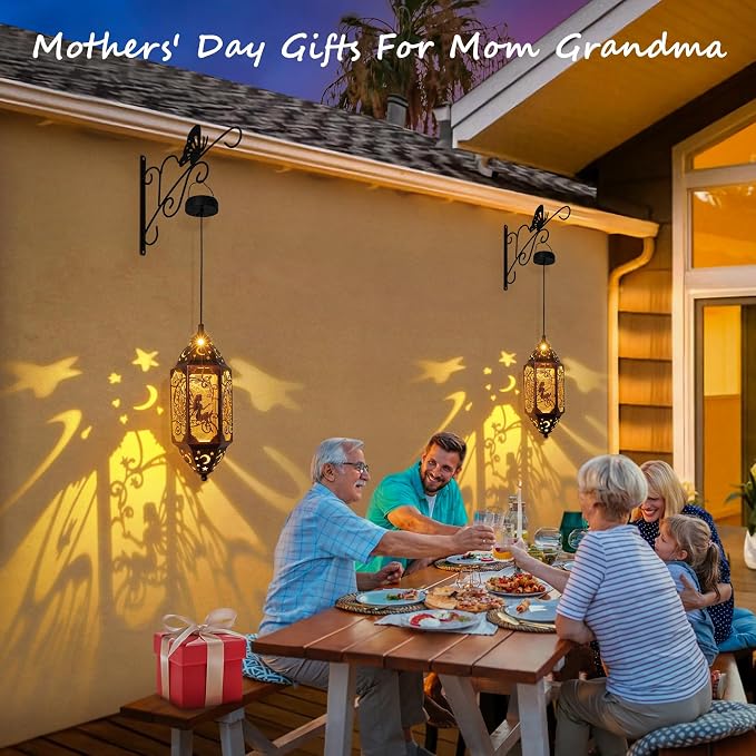 Go2garden 12.4" Solar Outdoor Lanterns Waterproof Garden Gifts Women, Moon - Image 2