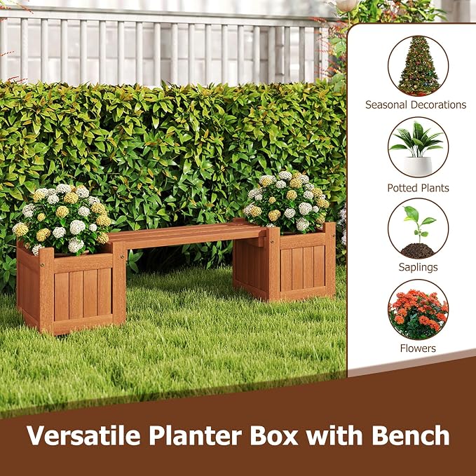 Giantex 2-in-1 Outdoor Bench - Image 8