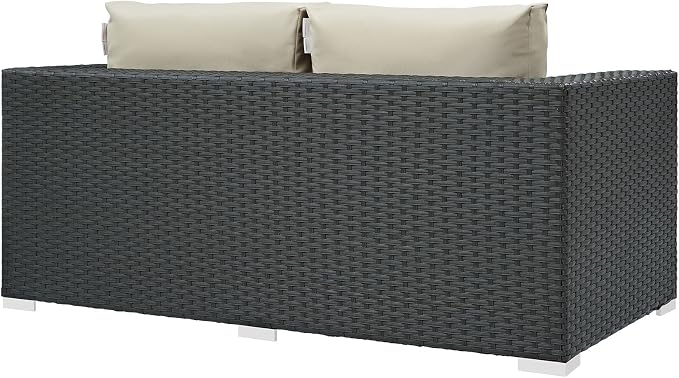 Modway EEI-1851-CHC-BEI Sojourn Wicker Rattan Outdoor Patio Coffee Table - Image 6
